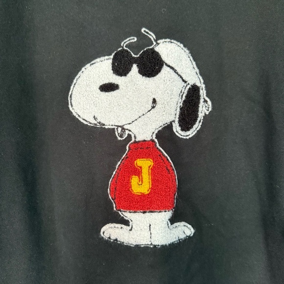 Peanuts “Joe Cool” Black Crewneck Sweater with Snoopy Design - Picture 3 of 9